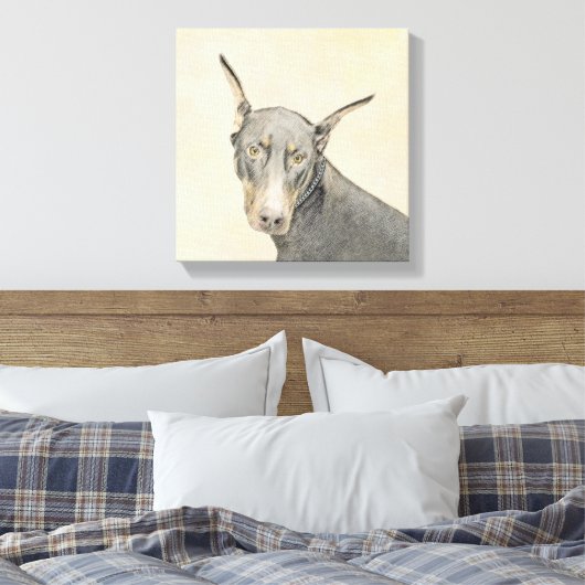 Doberman Pinscher Painting - Originele Dog Art Canvas Afdruk (Insitu (Slaapkamer))