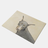 Doberman Pinscher Painting - Originele Dog Art Deurmat (Schuin)