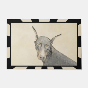 Doberman Pinscher Painting - Originele Dog Art Deurmat