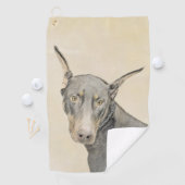 Doberman Pinscher Painting - Originele Dog Art Golfhanddoek (Insitu)