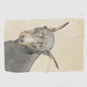 Doberman Pinscher Painting - Originele Dog Art Golfhanddoek (Horizontaal)
