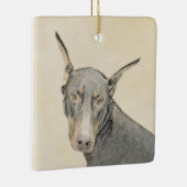 Doberman Pinscher Painting - Originele Dog Art Keramisch Ornament (Rechts)