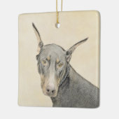 Doberman Pinscher Painting - Originele Dog Art Keramisch Ornament (Links)