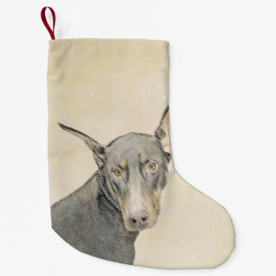 Doberman Pinscher Painting - Originele Dog Art Kleine Kerstsok