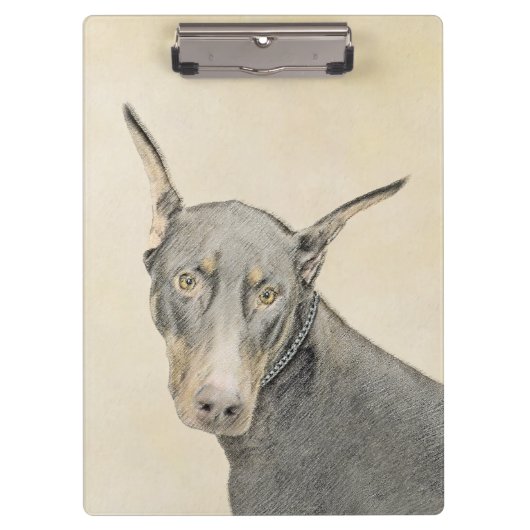 Doberman Pinscher Painting - Originele Dog Art Klembord (Voorkant)