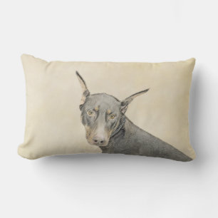 Doberman Pinscher Painting - Originele Dog Art Kussen