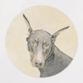 Doberman Pinscher Painting - Originele Dog Art Labels (Design 2)