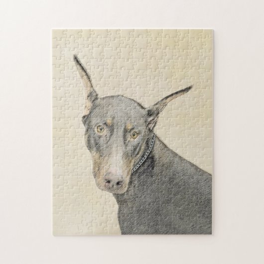 Doberman Pinscher Painting - Originele Dog Art Legpuzzel (Verticaal)