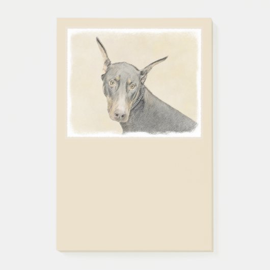 Doberman Pinscher Painting - Originele Dog Art Post-it® Notes (Voorkant)