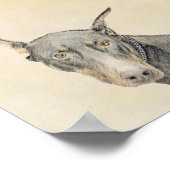 Doberman Pinscher Painting - Originele Dog Art Poster (Hoek)