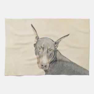 Doberman Pinscher Painting - Originele Dog Art Theedoek