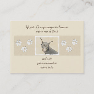 Doberman Pinscher Painting - Originele Dog Art Visitekaartje