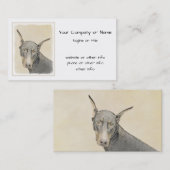 Doberman Pinscher Painting - Originele Dog Art Visitekaartje (Voorkant / Achterkant)