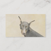 Doberman Pinscher Painting - Originele Dog Art Visitekaartje (Achterkant)