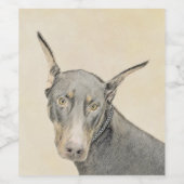 Doberman Pinscher Painting - Originele Dog Art Wijn Etiket (Enkel label)