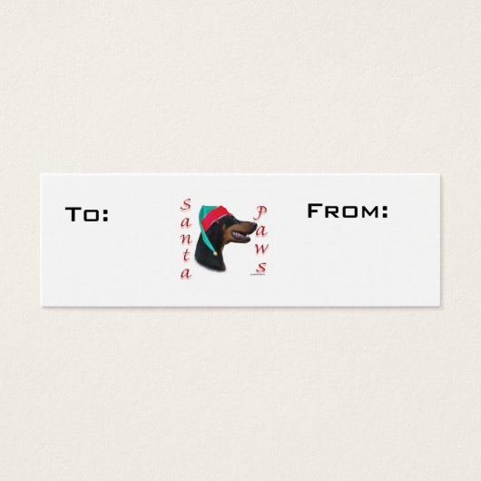 Doberman Pinscher Paws Cadeau Labels Mini Visitekaartjes (Voorkant)