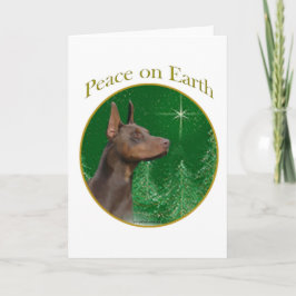Doberman Pinscher Peace Feestdagen Kaart