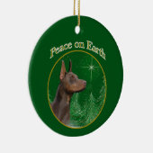 Doberman Pinscher Peace Keramisch Ornament (Rechts)