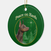 Doberman Pinscher Peace Keramisch Ornament (Links)