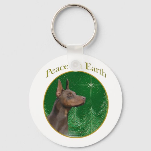 Doberman Pinscher Peace Sleutelhanger (Voorkant)