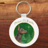 Doberman Pinscher Peace Sleutelhanger (Voorkant)