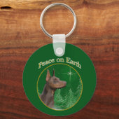 Doberman Pinscher Peace Sleutelhanger (Voorkant)
