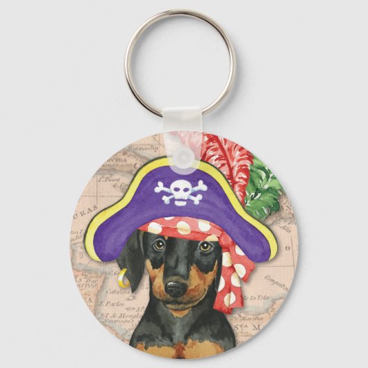 Doberman Pinscher Pirate Sleutelhanger (Voorkant)