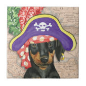 Doberman Pinscher Pirate Tegeltje (Voorkant)