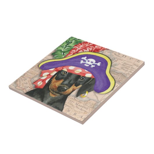 Doberman Pinscher Pirate Tegeltje (Zijkant)