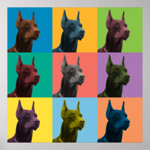 Doberman Pinscher Pop-Art Poster