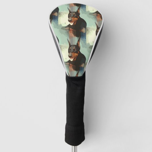 Doberman Pinscher Portrait Golfheadcover (Voorkant)