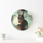 Doberman Pinscher Portrait Grote Klok (Huis)