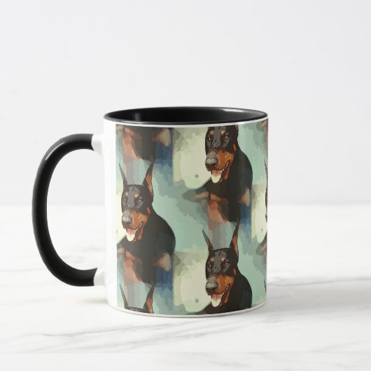 Doberman Pinscher Portrait Mok (Links)