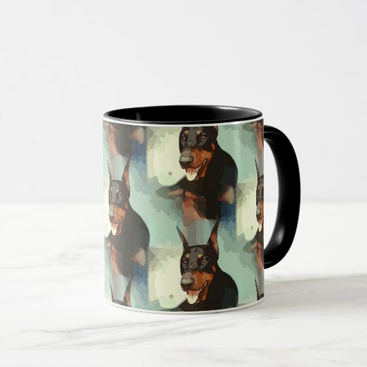 Doberman Pinscher Portrait Mok (Voorkant rechts)