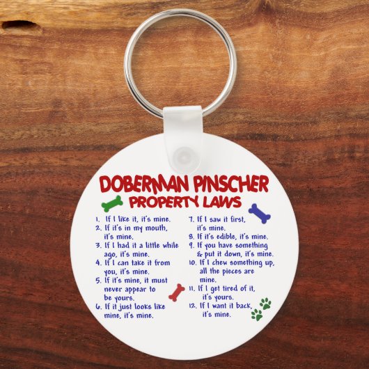 DOBERMAN PINSCHER Property Laws 2 Sleutelhanger (Voorkant)