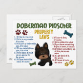 Doberman Pinscher Property Laws 4 Briefkaart (Voorkant / Achterkant)