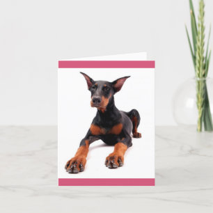 Doberman Pinscher Puppy Dog Blank Note Card Kaart