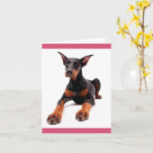 Doberman Pinscher Puppy Dog Blank Note Kaart (Gele Bloem)