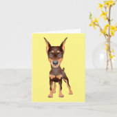 Doberman Pinscher Puppy Dog Blank Yellow Note Kaar Kaart (Gele Bloem)
