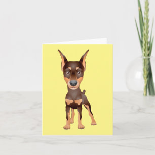 Doberman Pinscher Puppy Dog Blank Yellow Note Kaar Kaart