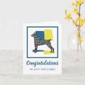 Doberman Pinscher Puppy Dog gefeliciteerd Kaart (Gele Bloem)