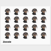 doberman pinscher puppy ronde sticker (Vel)