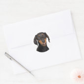 doberman pinscher puppy ronde sticker (Envelop)