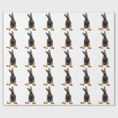 Doberman Pinscher Puppy Sitting Cadeaupapier (Vlak)