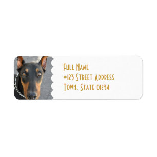 Doberman Pinscher Retouradreslabel Etiket