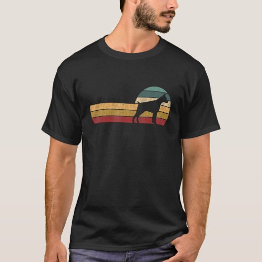 Doberman Pinscher Retro Doberman T-shirt (Voorkant)