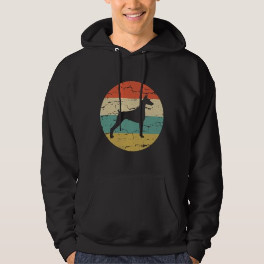 Doberman Pinscher  Retro Hondenliefhebber Hoodie (Voorkant)