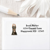 Doberman Pinscher Return-adreslabel Etiket (Insitu)