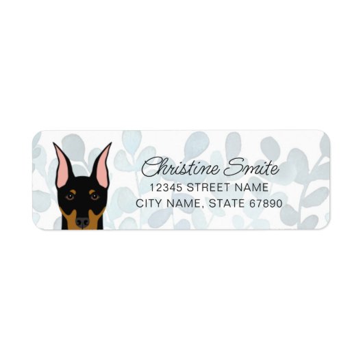 Doberman Pinscher Return-adreslabels Etiket (Voorkant)