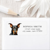 Doberman Pinscher Return-adreslabels Etiket (Insitu)
